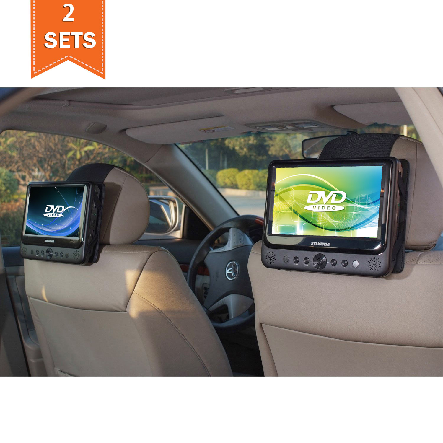 TFY Car Headrest Mount for SYLVANIA SDVD9805 Portable DVD Player 2