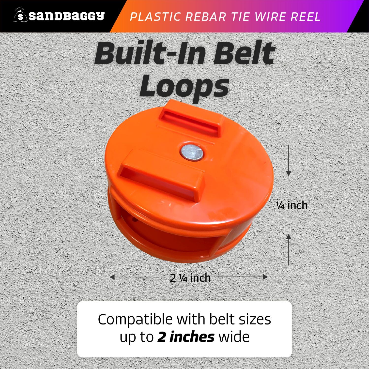 Sandbaggy Plastic Rebar Tie Wire Reel - Holds up to 400 ft of 12-20 Gauge Wire
