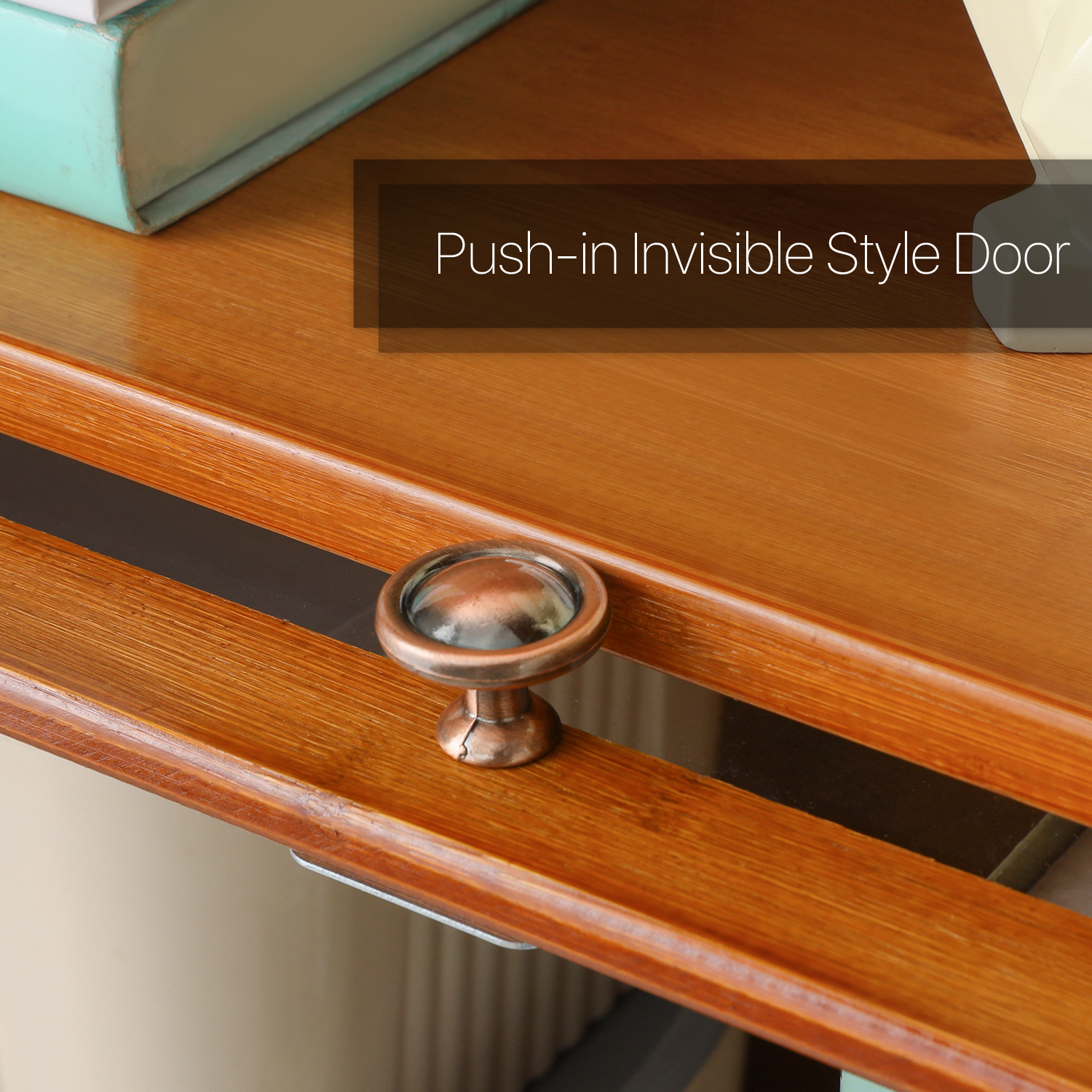 32"Bamboo 4-Layer Flip-Up [ACRYLIC DOORS] Bookshelf Toys Figures Display Cabinet