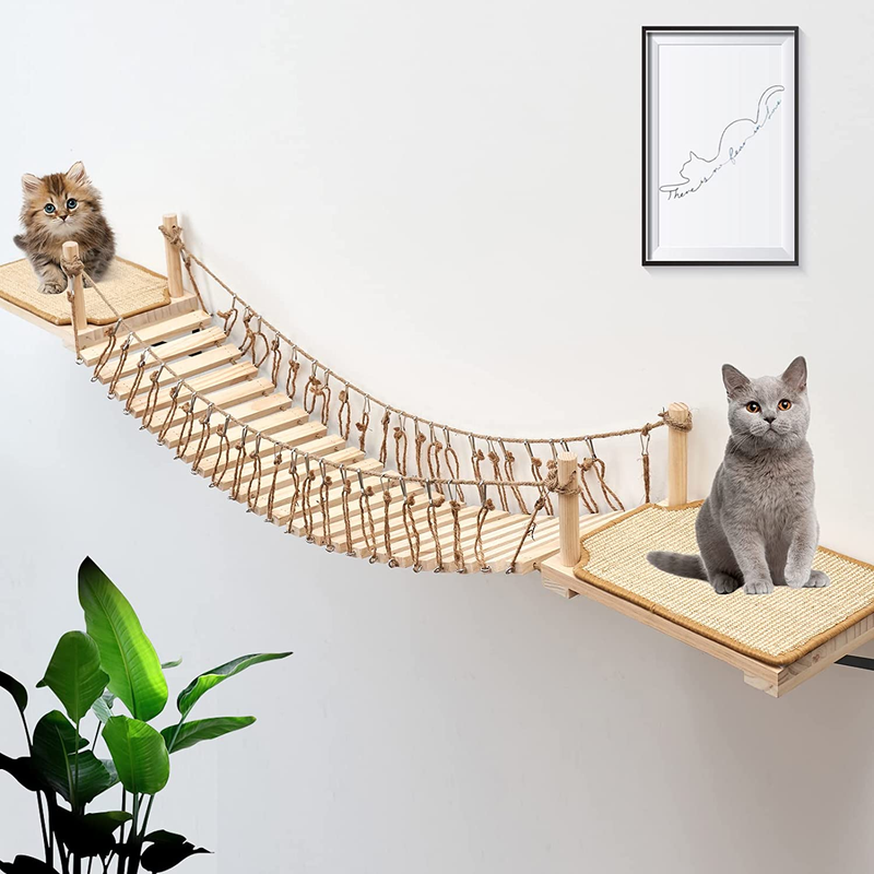 Wall-Mounted Cat Bridge Cat Climber Shelf pet Cat Scratching Pad cat item toy