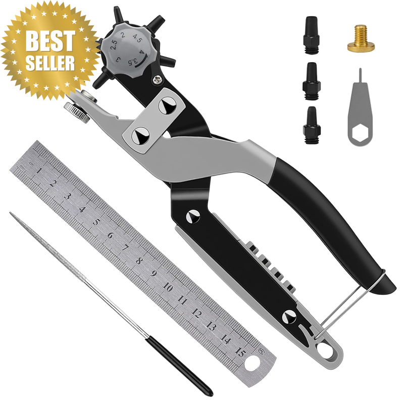 Leather Hole Puncher, [Magnetic Storage]  Hole Punch Pliers for Belts