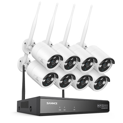 SANNCE Wireless 3MP Security Camera System 2-Way Audio 5MP 8CH NVR AI Detection