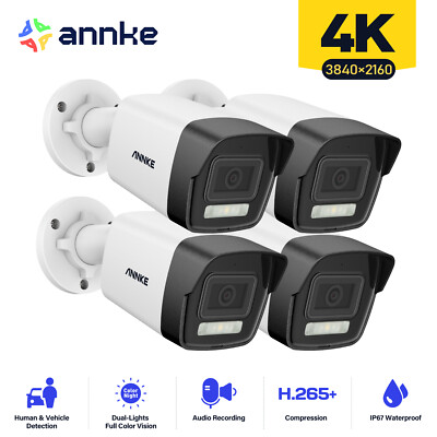 ANNKE 4K POE Security IP Camera Audio Recording Outdoor Human&vehicle Detection