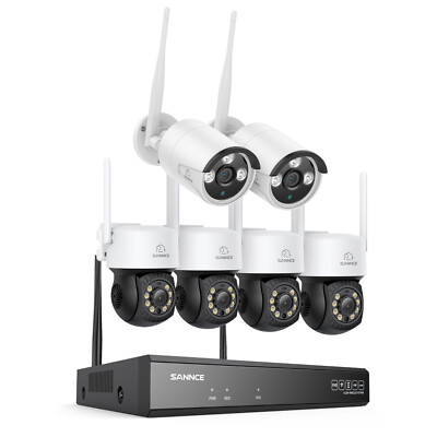 SANNCE 5MP PT Wireless Security Camera System 10CH NVR Two Way Audio Color Night