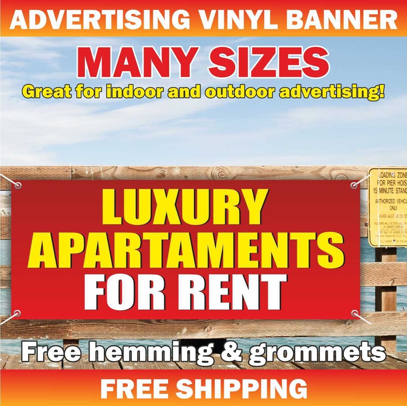 LUXURY APARTAMENTS FOR RENT Advertising Banner Vinyl Mesh Sign realtor