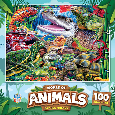 MasterPieces - World of Animals - Reptile Friends 100 Piece Jigsaw Puzzle