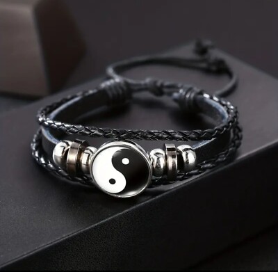 ☯️ Yin Yang Yoga Meditation Leder Armband für Männer & Frauen Harmonie Geschenk 