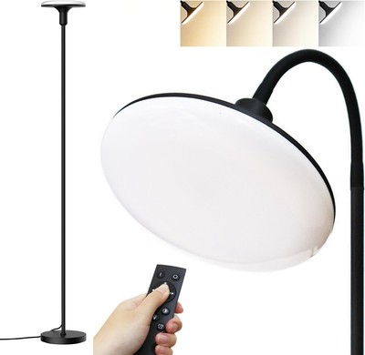 Led Floor Lamp, Bright Sky Torchiere Floor Lamps with Adjustable Gooseneck, D...