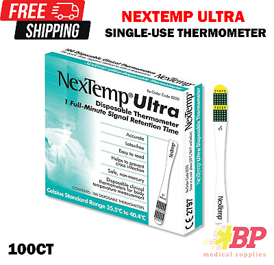 Disposable Single-Use Thermometers 100CT (Celsius) NexTemp ULTRA