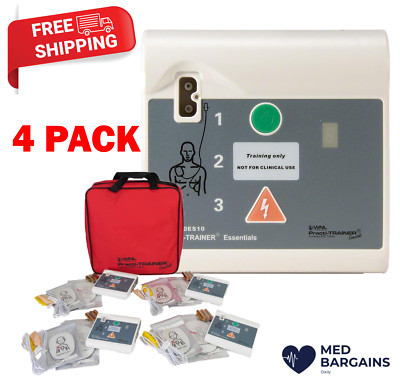 WNL Products AED Defibrillator Practi-Trainer Essentials WL120ES10-4 Pack