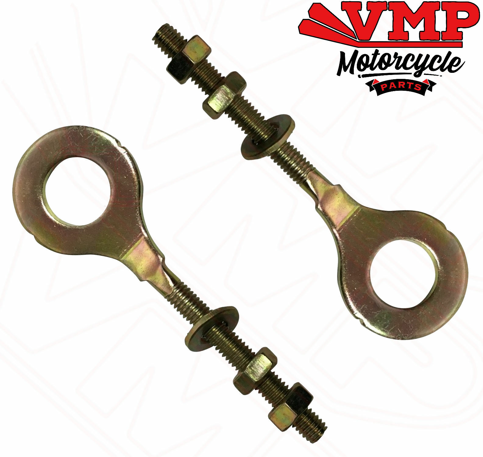 Universal Motorcycle Bike Chain Puller Tensioner Adjuster Pair 15mm