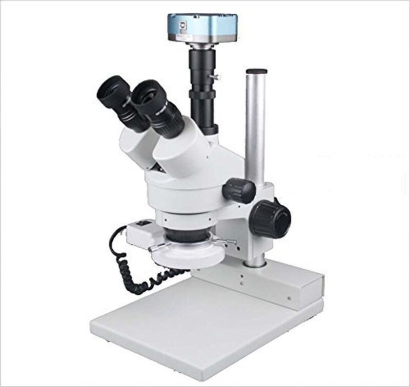 Radical 165mm/7" WD 90x Zoom Stereo LED Microscope 5Mp Camera Measuring Software