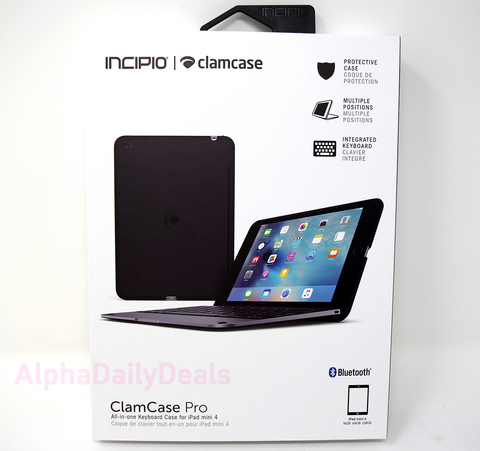 Incipio ClamCase Pro All-in-One Bluetooth Keyboard Folio Case iPad Mini 4 Black