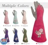 Intra-FIT Rose Pruning Gloves Thorn Proof, Embroidery Leather Gardening Gloves with Extra Long Forearm Protection