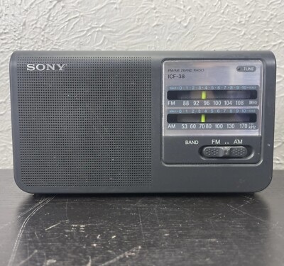 SONY ICF-38 AM/FM 2-Band Portable Radio with Antenna