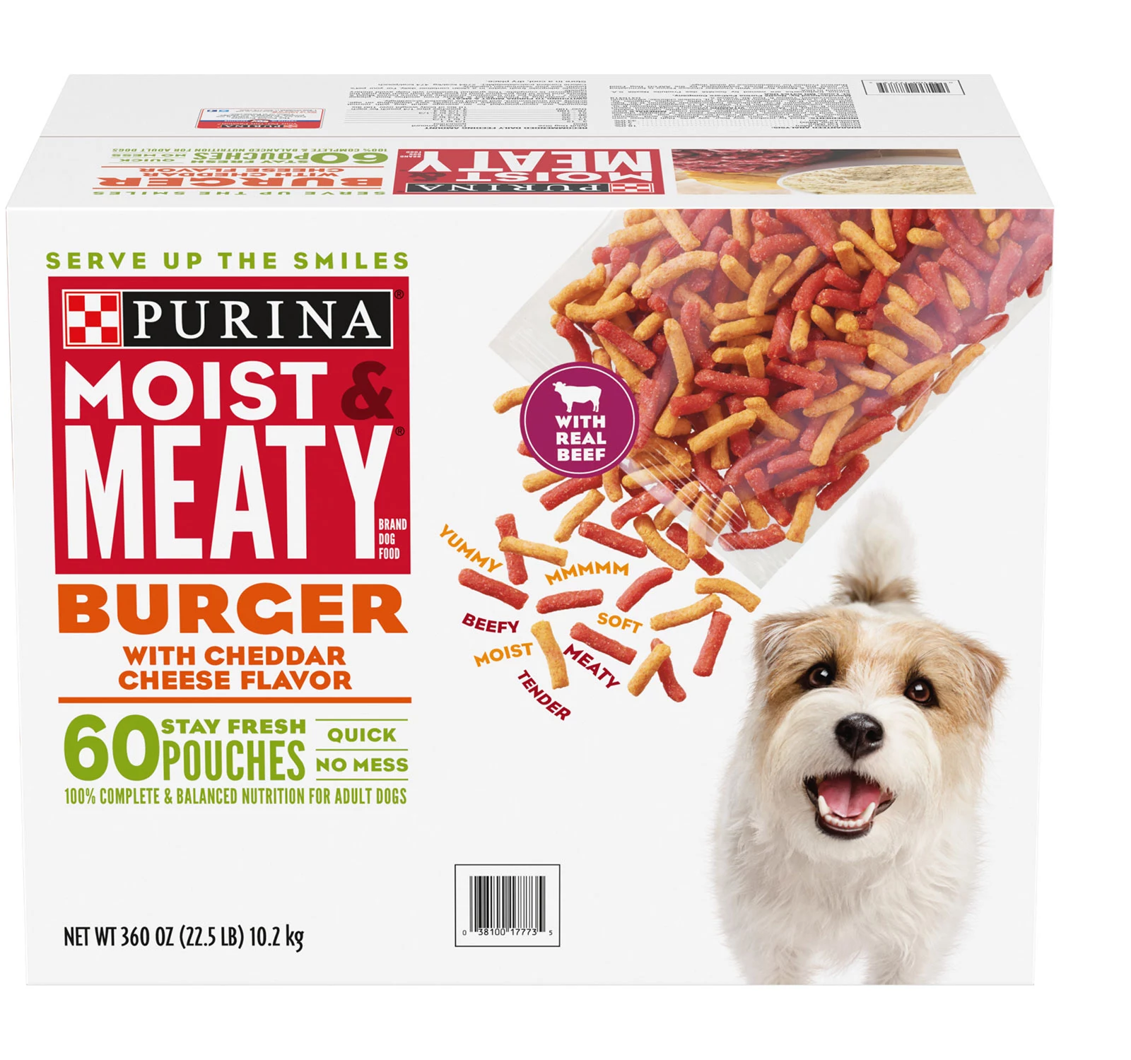Purina Moist & Meaty Dog Food, Burger with Cheddar Cheese Fl