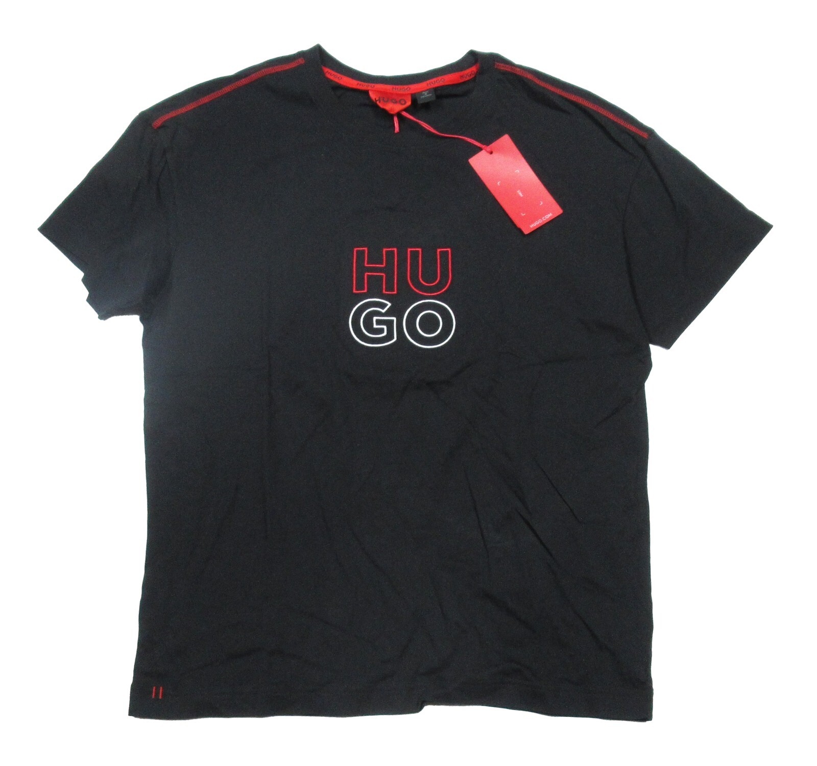 HUGO BOSS Tシャツ 2枚セット ロゴアートワーク 50533717-960 Hugo Boss Men's Black Stacked Logo Graphic Crew-Neck Short