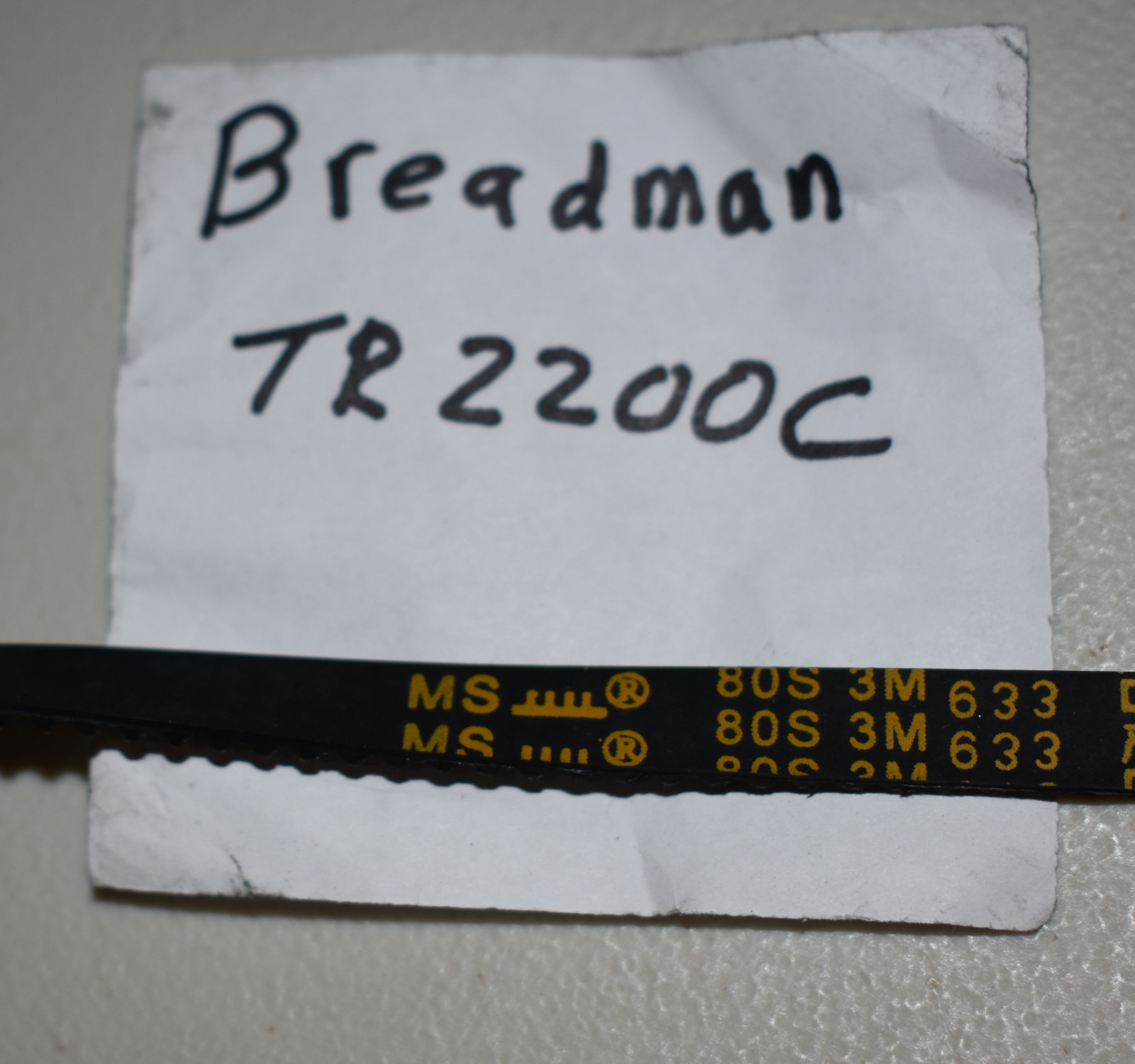 Breadman TR 2200C Bread Maker Machine Breadmaker PART Belt Only Part TR2200C