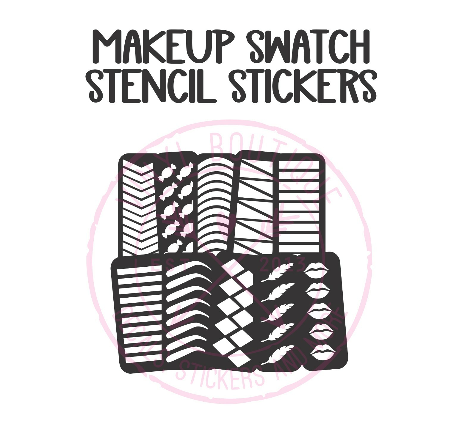 makeup-swatch-stencil-sticker-for-lipstick-lipsense-eyeshadow-palette-mua-ebay
