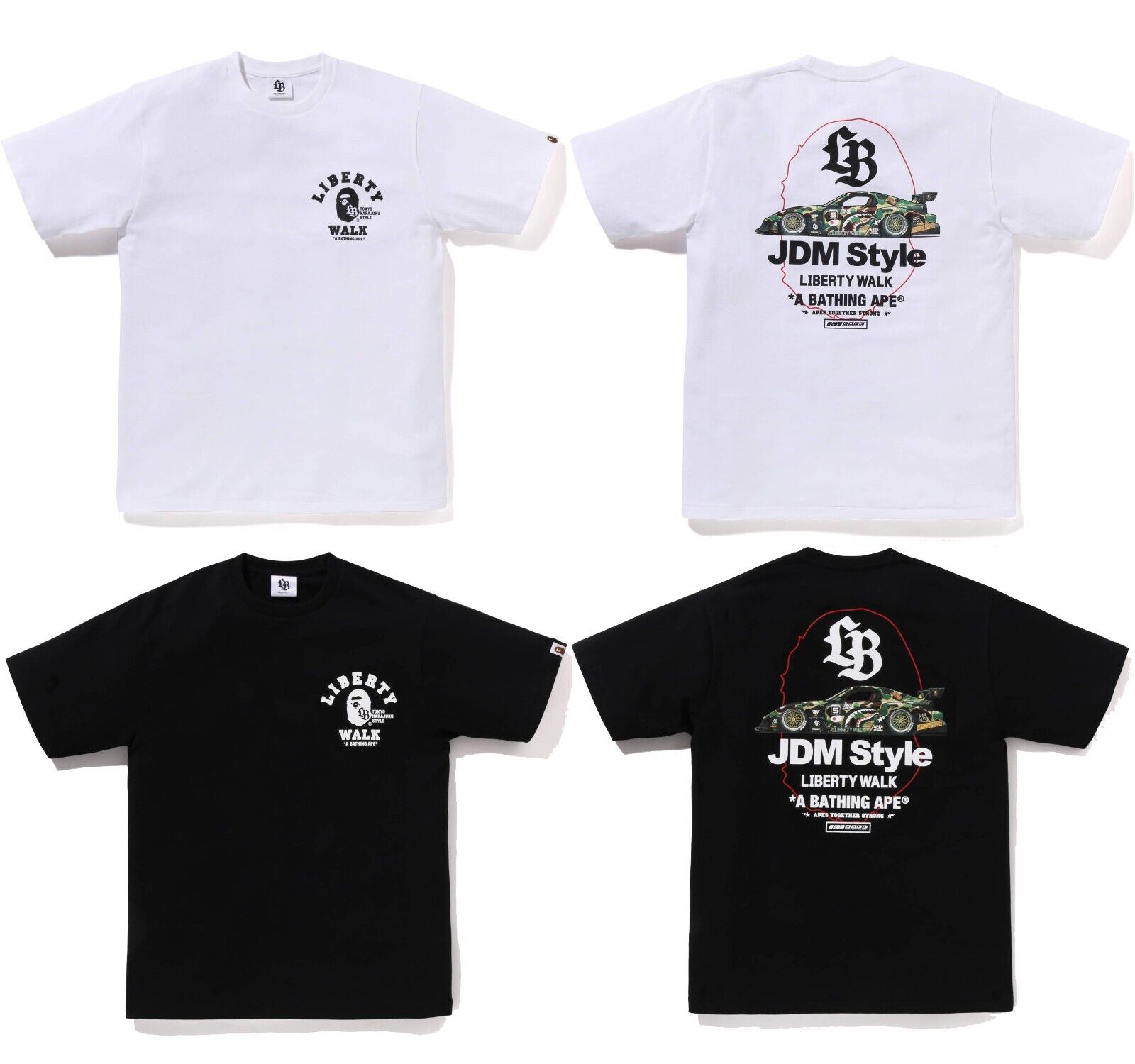 A BATHING APE Men's LIBERTY WALK LBWK FD ABC CAMO TEE A BATHING APE Men's LIBERTY WALK LBWK FD ABC CAMO TEE