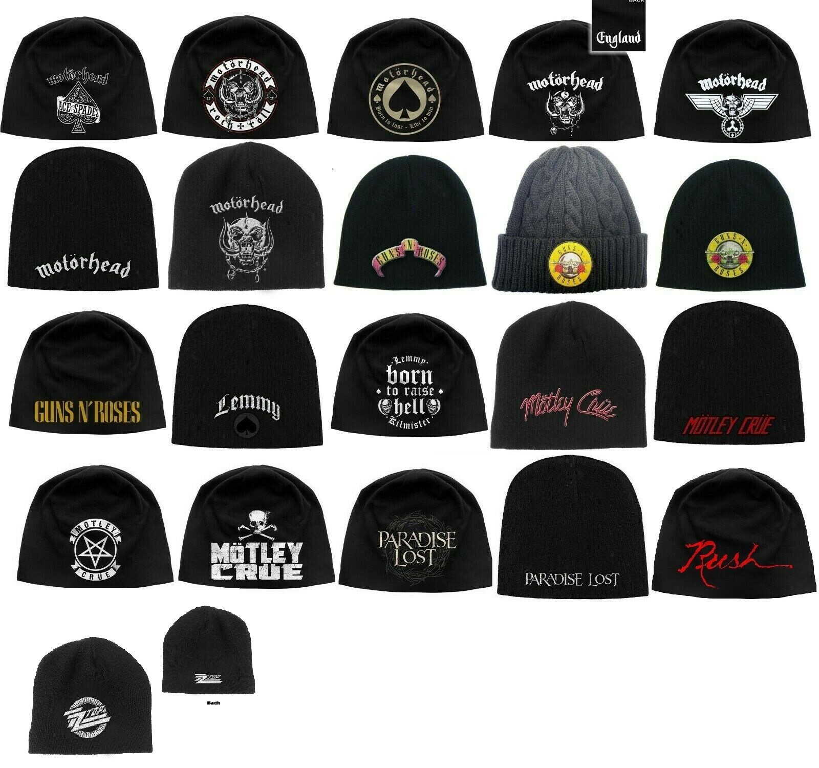 official BEANIE HAT MOTORHEAD guns n roses MOTLEY CRUE