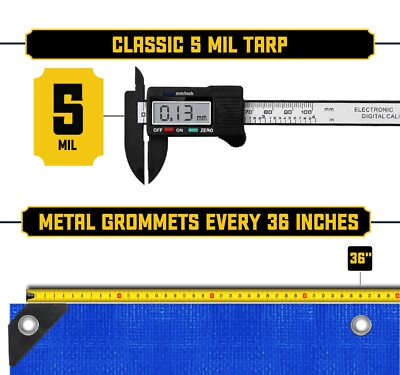 Core Tarps Classic 5 Mil Tarp Cover Waterproof UV Resistant Rip and Tear roof