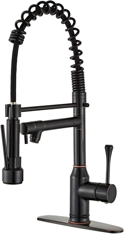 With Pull Down Sprayer -  Oil Rubbed Bronze Kitchen Faucet W