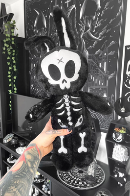RIP Rabbit Plush Toy Goth Emo Skelanimal Skeleton Animal