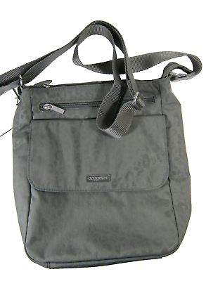 Baggallini Town Bagg Pewter Gray Leopard Print Crossbody Bag Water