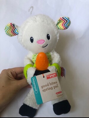 Infantino Go Gaga Good Bites Spring Pal Plush Lamb Toy Baby Teether NWT