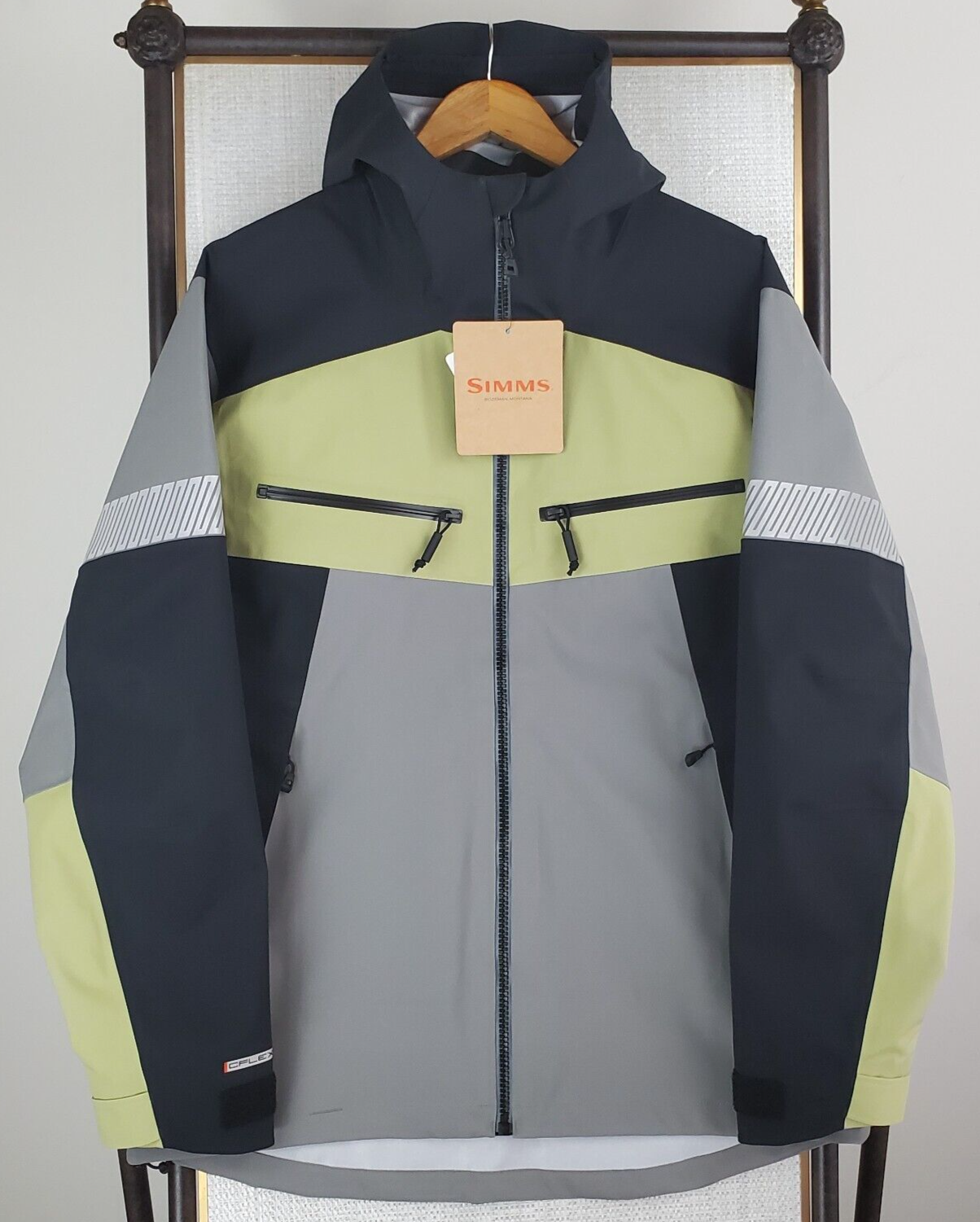 Pre-owned Simms $449 Mens Size Xl 30k Waterproof Cx Hooded Jacket Coat Shell Gray