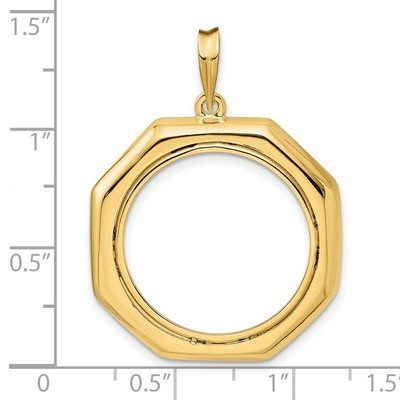 Pre-owned Jewelry Stores Network 1908-1929 Us $5 Indian Half Eagle Prong Set Octagonal Coin Bezel In 14k Gold