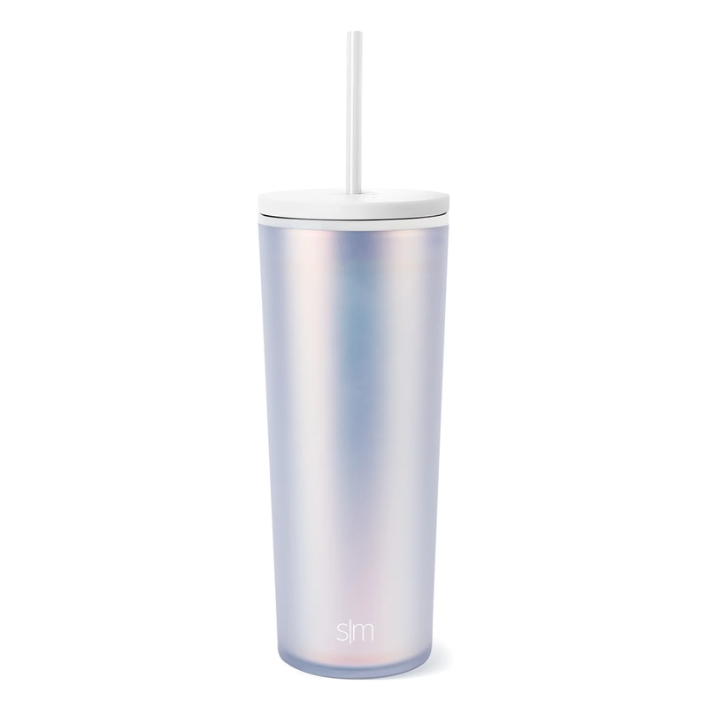 24 Fl Oz Double Wall Plastic Classic Tumbler with Straw|Opalescen