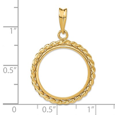 Pre-owned Jewelry Stores Network 14k Yellow Gold Twisted Rope Prong Set Us Barber Dime Coin Bezel