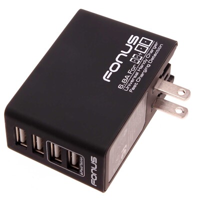 34W Home Charger 4-Port USB 6.8A Wall AC Plug Power Adapter for Cell Phones