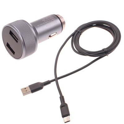 For Motorola Moto G 5G  24W Fast Car Charger 2-Port 6ft USB-C Cable DC Socket