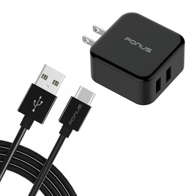 For Google Pixel 9/Pro/XL - 30W Quick Home Charger 6ft USB Cable 2-Port USB