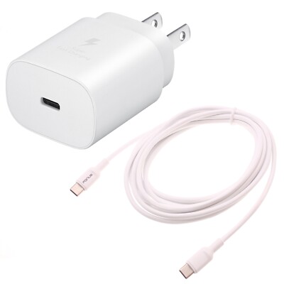 PD Type-C 25W Fast Home Charger 10ft USB-C Cable Quick Power for SmartPhones