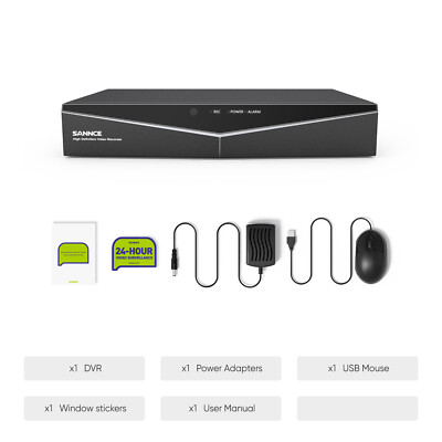 SANNCE 5MP Lite 8CH DVR HD 1080p Full Color CCTV Home Security Camera System 