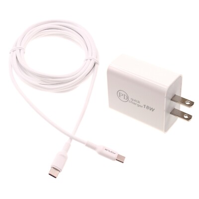 18W PD Home Charger Fast Type-C 10ft Long Cable Quick Power for Cell Phones