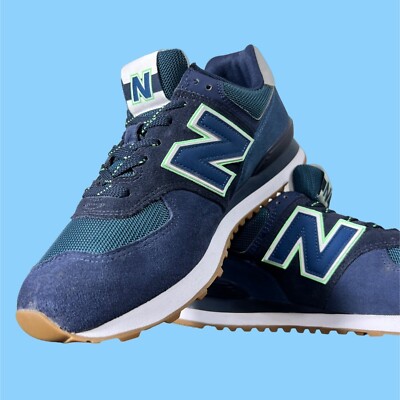 New Balance 574 V2 Natural Indigo Seahawk Lace Up Sneakers US Men's 10 NWB