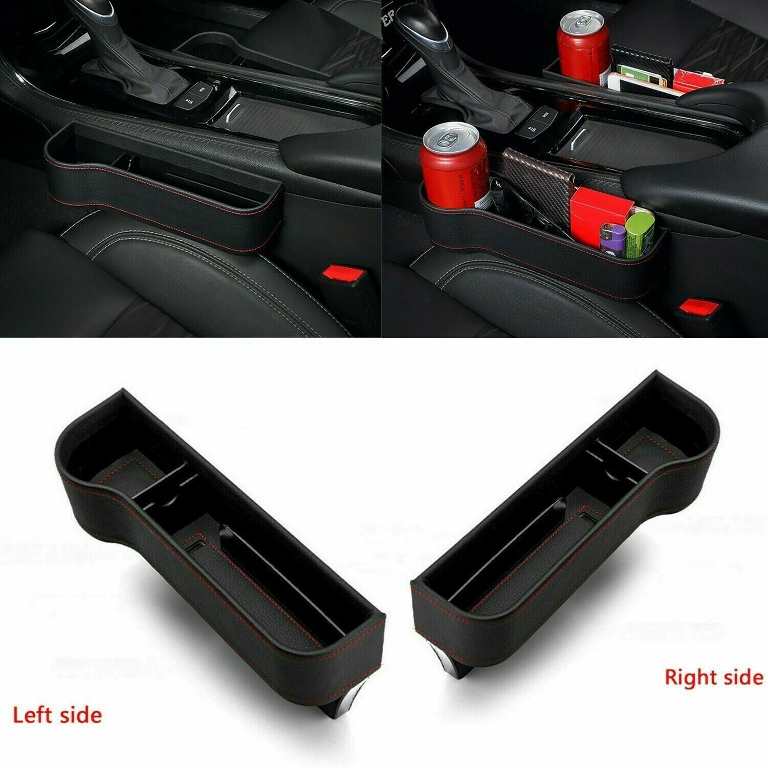 Auto Aufbewahrung Kiste Sitz Spalt Organizer PU Schutzhülle Tasche Seite Schlitz