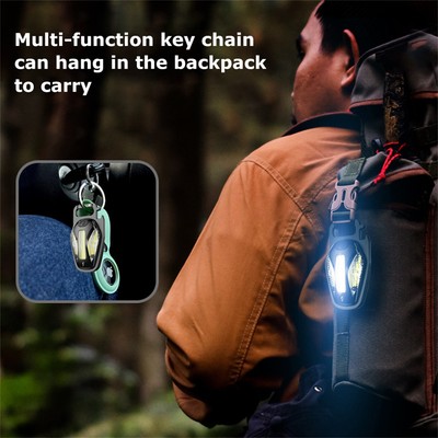 Multi-function Keychain Light COB Bright Emergency Light Warn-ing USB Charge