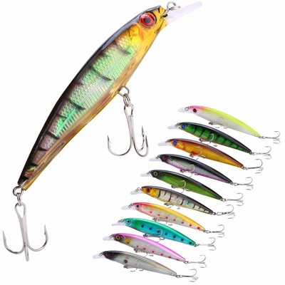 1//3//5//10PCS Outdoor Small Fat hard Baits 2 Hook Tackle Fishing Lures 15g//80mm