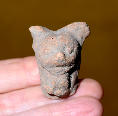 African Terracotta Nsodia Funerary Portrait Head Akan Asante Tribe Ghana, Africa