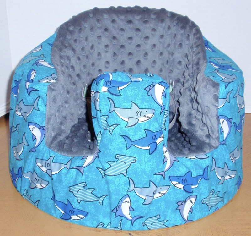 New Bumbo Floor Seat Cover Smiling Sharks Safety Strap Ready