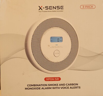 3 Pack X-Sense Wireless Interlinked Combination Smoke and Carbon Monoxide