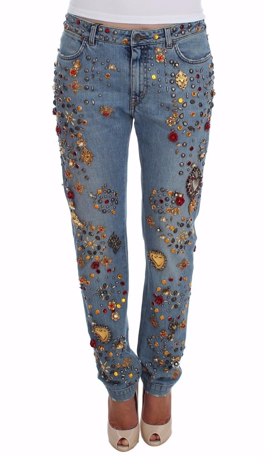 DOLCE & GABBANA Jeans Crystal Roses Heart Embellished IT36/US2/ XS RRP $7900 | eBay DOLCE & GABBANA Jeans Crystal Roses Heart Embellished IT36/US2/ XS RRP $7900 | eBay