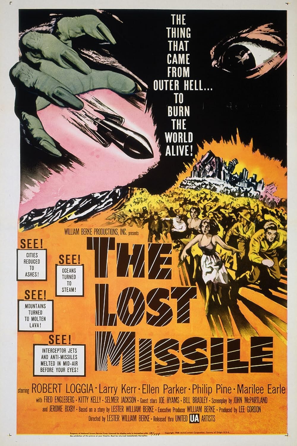 THE LOST MISSILE 1958 RARE SCI -FI MOVIE ON DVDR ROBERT