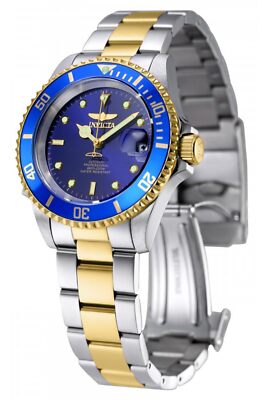 Pre-owned Invicta Stainless Steel Pro-diver Analog Blue Dial Men Watch-8928ob, Silver Band